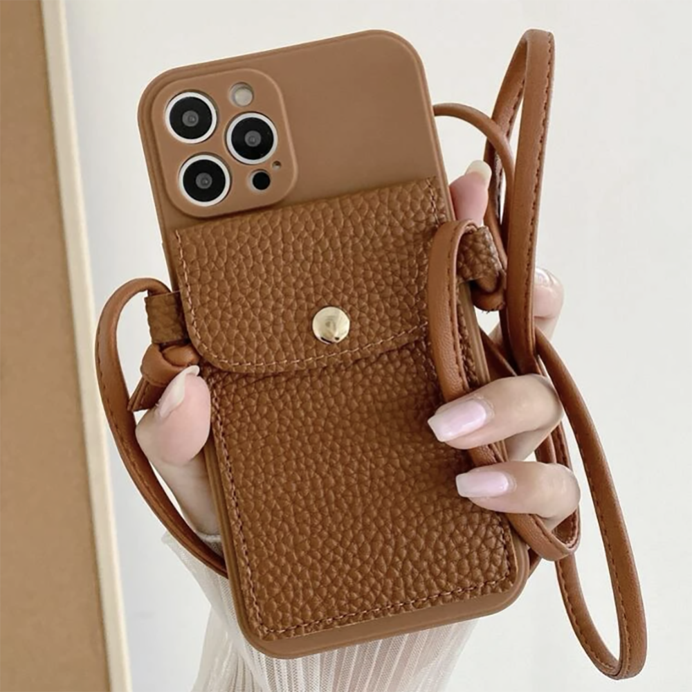 Luxury Classic Leather Wallet Crossbody Case for iphone - AllShopCart