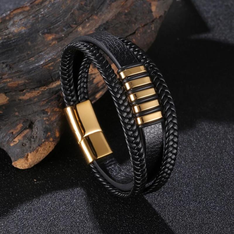 Multilayer Braided Leather Wrap Bracelet - AllShopCart