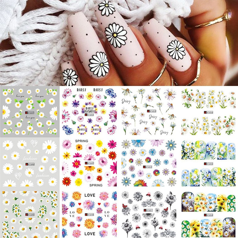 Sunflower Maple leaf Nail Stickers - AllShopCart
