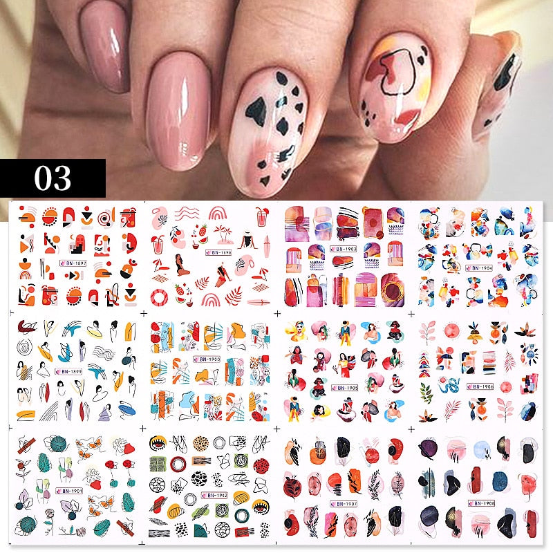 Sunflower Maple leaf Nail Stickers - AllShopCart