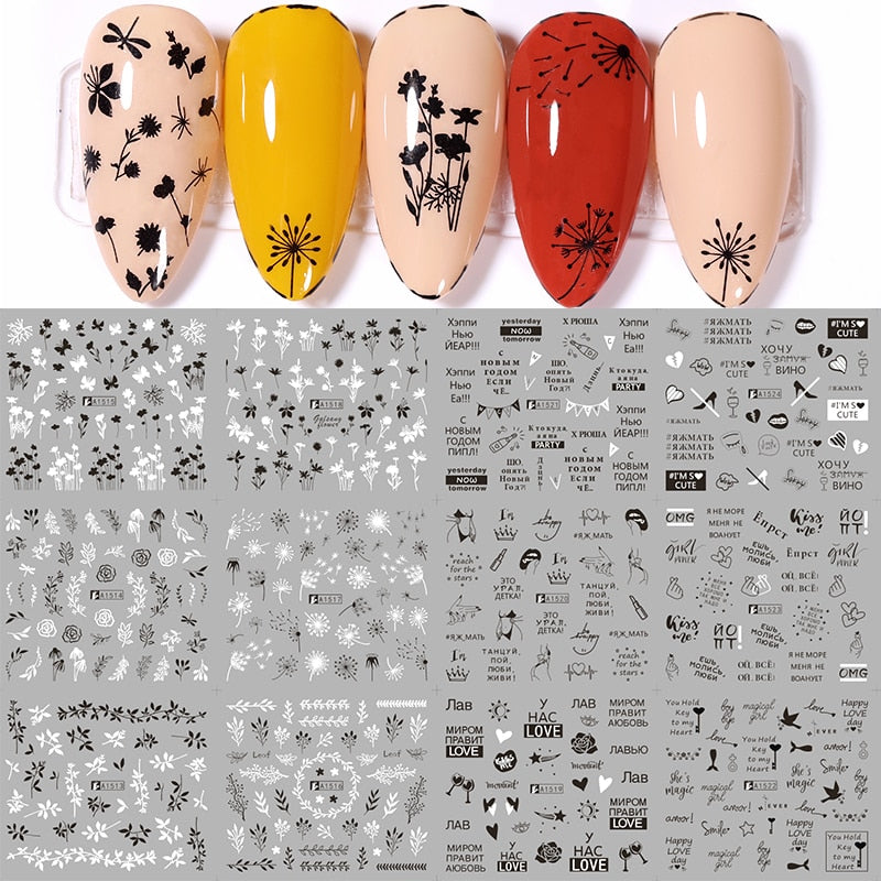 Sunflower Maple leaf Nail Stickers - AllShopCart