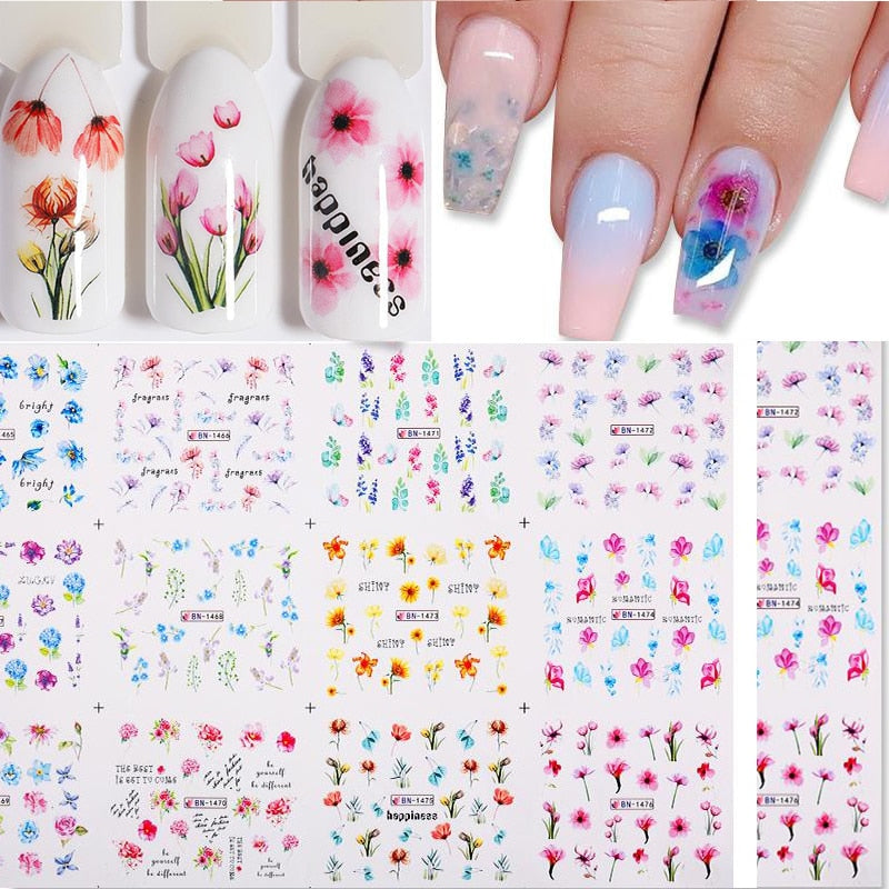 Sunflower Maple leaf Nail Stickers - AllShopCart