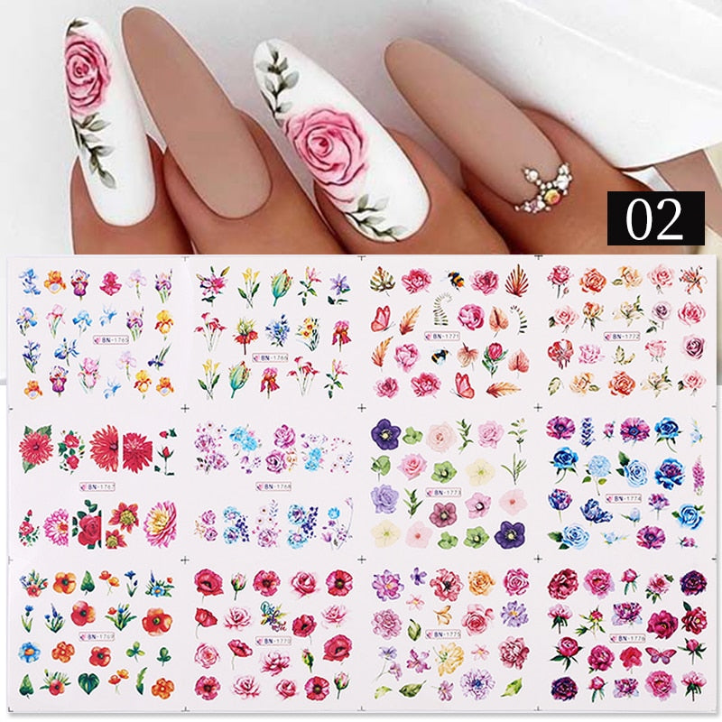 Sunflower Maple leaf Nail Stickers - AllShopCart