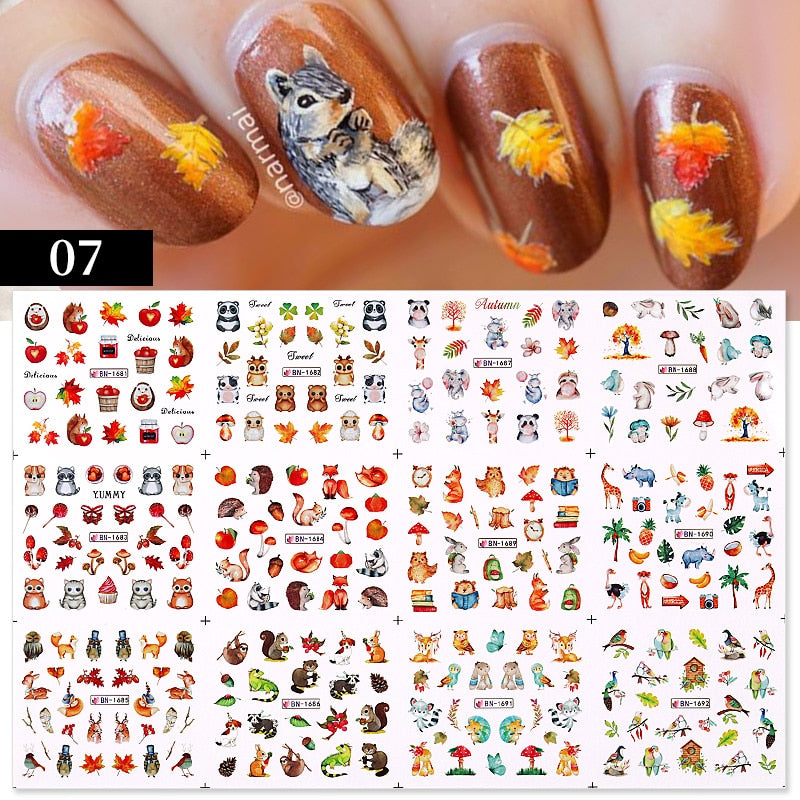 Sunflower Maple leaf Nail Stickers - AllShopCart