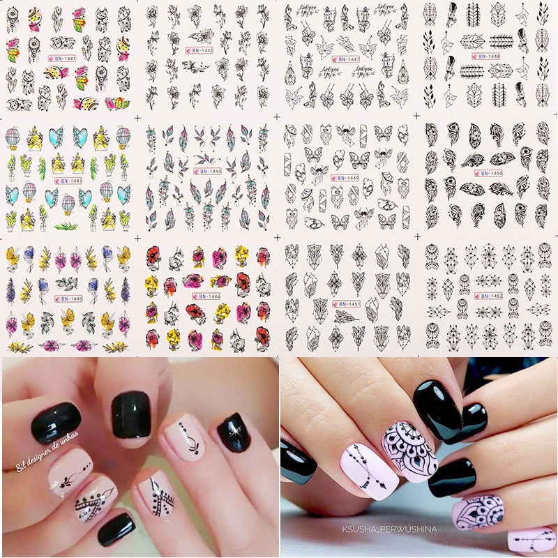 Sunflower Maple leaf Nail Stickers - AllShopCart