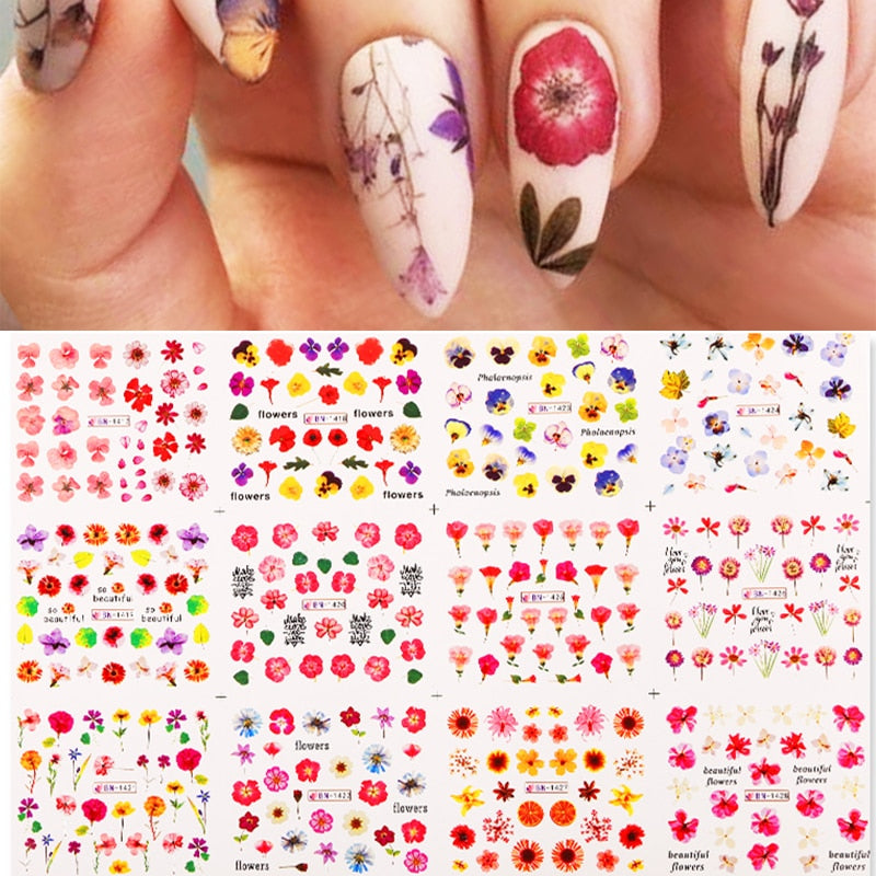 Sunflower Maple leaf Nail Stickers - AllShopCart