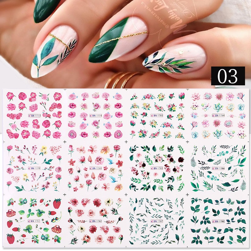 Sunflower Maple leaf Nail Stickers - AllShopCart
