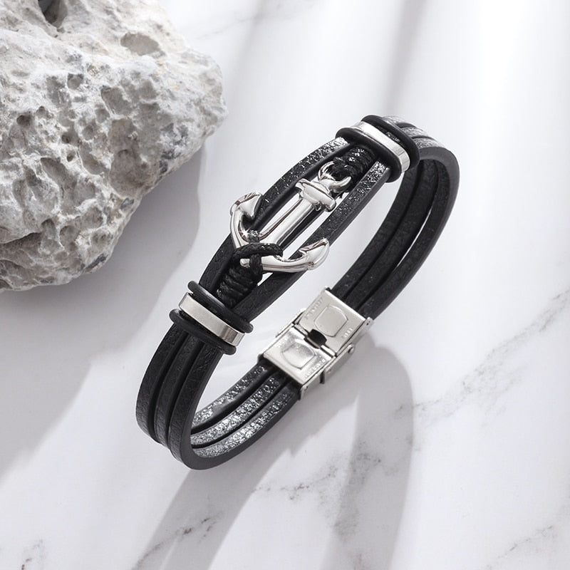 Multilayer Braided Leather Wrap Bracelet - AllShopCart