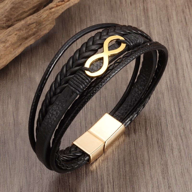 Multilayer Braided Leather Wrap Bracelet - AllShopCart