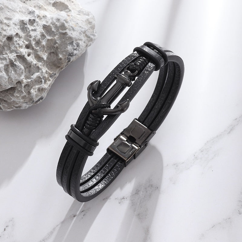 Multilayer Braided Leather Wrap Bracelet - AllShopCart