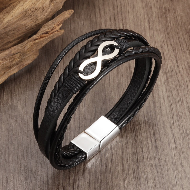 Multilayer Braided Leather Wrap Bracelet - AllShopCart