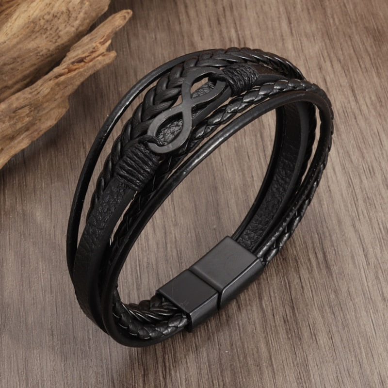 Multilayer Braided Leather Wrap Bracelet - AllShopCart