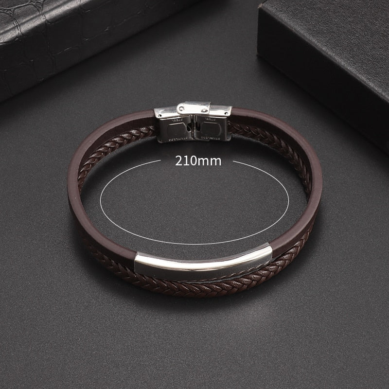 Multilayer Braided Leather Wrap Bracelet - AllShopCart