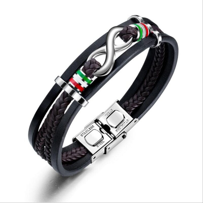Multilayer Braided Leather Wrap Bracelet - AllShopCart